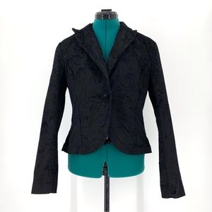 Calvin Klein Jeans Black Velvet Corduroy Single Button Fitted Blazer, Medium